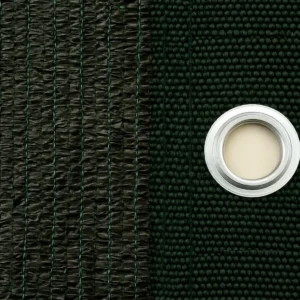 Telo ombreggiante verde scuro con bordo rinforzato e occhiello in metallo per fissaggio